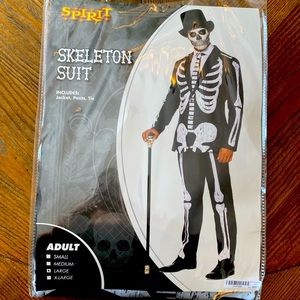 Spirit of Halloween Skeleton Suit,Adult Large NEVER WORN - Jacket,Pants,Tie